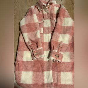 Jillian Harris x Joe Fresh pink & white plaid Shacket
